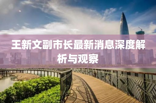 王新文副市長最新消息深度解析與觀察