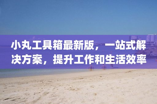 小丸工具箱最新版，一站式解決方案，提升工作和生活效率