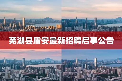 蕪湖縣盾安最新招聘啟事公告