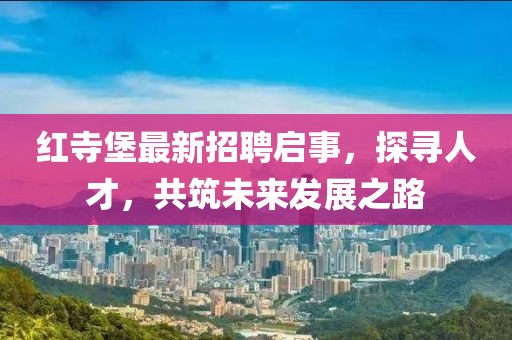 紅寺堡最新招聘啟事，探尋人才，共筑未來發(fā)展之路