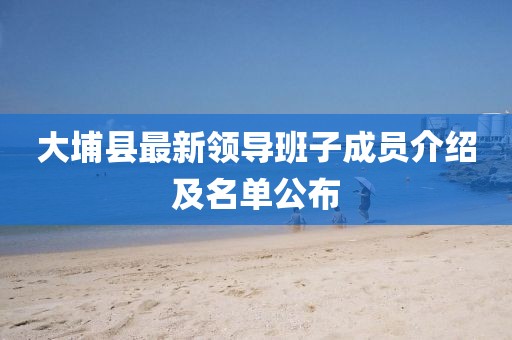 大埔縣最新領導班子成員介紹及名單公布