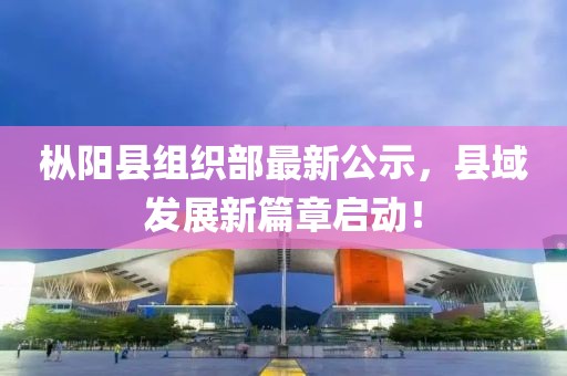 樅陽縣組織部最新公示，縣域發(fā)展新篇章啟動！