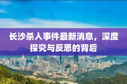 長沙殺人事件最新消息，深度探究與反思的背后
