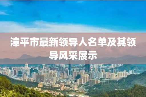 漳平市最新領導人名單及其領導風采展示