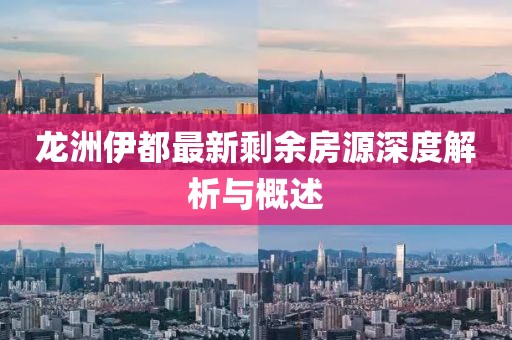 龍洲伊都最新剩余房源深度解析與概述
