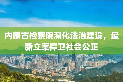 內(nèi)蒙古檢察院深化法治建設，最新立案捍衛(wèi)社會公正