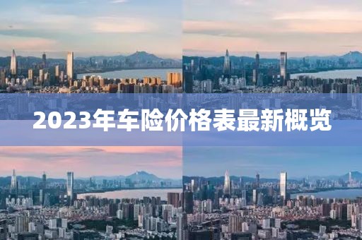 2023年車(chē)險(xiǎn)價(jià)格表最新概覽