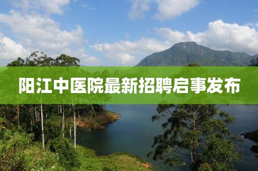陽(yáng)江中醫(yī)院最新招聘啟事發(fā)布