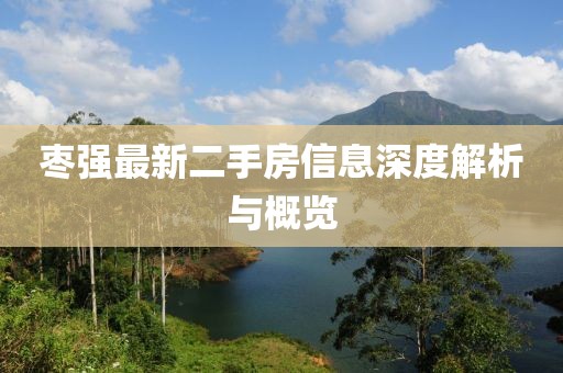 棗強(qiáng)最新二手房信息深度解析與概覽