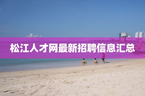 松江人才網(wǎng)最新招聘信息匯總