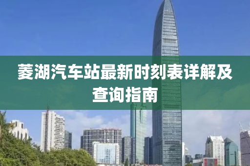 菱湖汽車站最新時刻表詳解及查詢指南