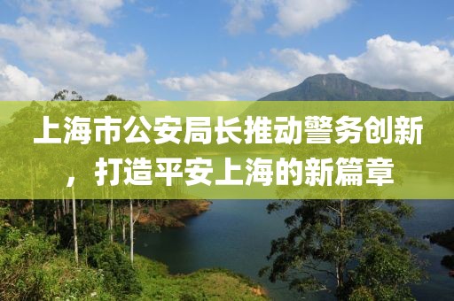 上海市公安局長推動警務(wù)創(chuàng)新，打造平安上海的新篇章
