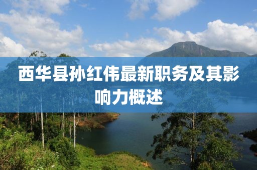 西華縣孫紅偉最新職務(wù)及其影響力概述