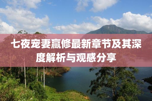 七夜寵妻贏修最新章節(jié)及其深度解析與觀感分享