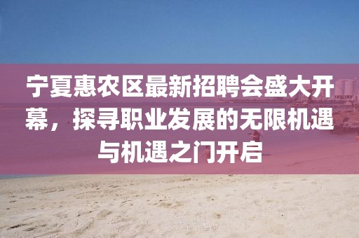 寧夏惠農(nóng)區(qū)最新招聘會(huì)盛大開幕，探尋職業(yè)發(fā)展的無限機(jī)遇與機(jī)遇之門開啟
