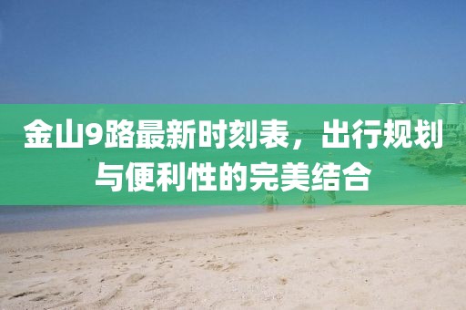 金山9路最新時刻表，出行規(guī)劃與便利性的完美結(jié)合