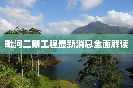 毗河二期工程最新消息全面解讀