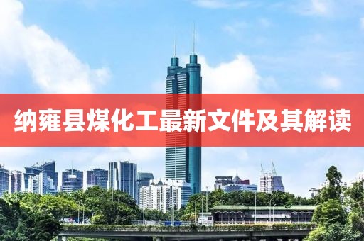 納雍縣煤化工最新文件及其解讀