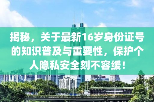 揭秘，關(guān)于最新16歲身份證號的知識普及與重要性，保護個人隱私安全刻不容緩！