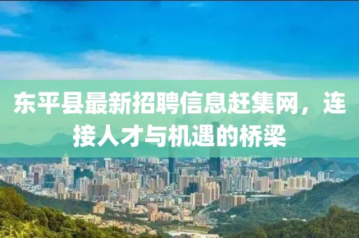 東平縣最新招聘信息趕集網(wǎng)，連接人才與機遇的橋梁