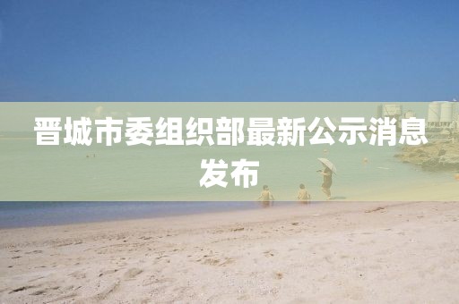 晉城市委組織部最新公示消息發(fā)布