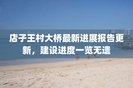 店子王村大橋最新進展報告更新，建設進度一覽無遺