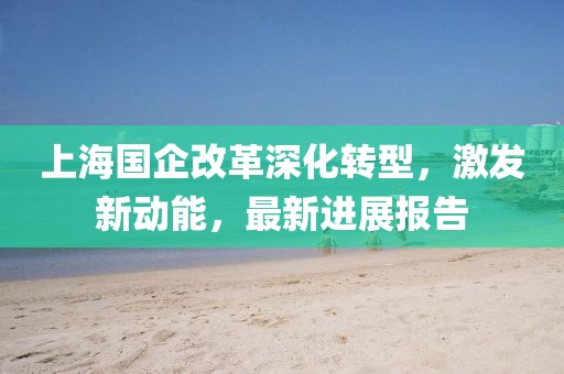上海國企改革深化轉(zhuǎn)型，激發(fā)新動能，最新進展報告
