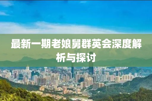 最新一期老娘舅群英會(huì)深度解析與探討