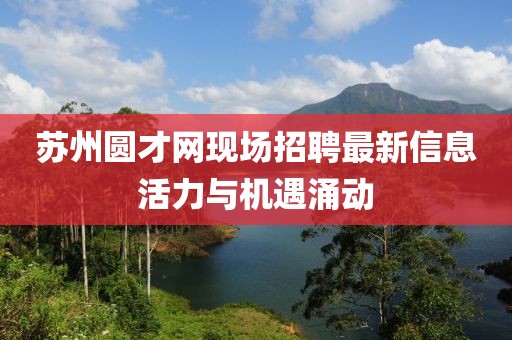 蘇州圓才網(wǎng)現(xiàn)場招聘最新信息活力與機(jī)遇涌動