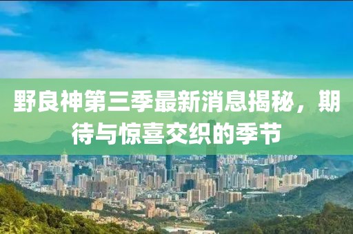 野良神第三季最新消息揭秘，期待與驚喜交織的季節(jié)
