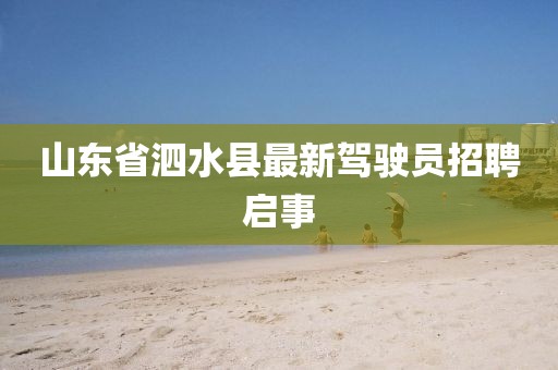 山東省泗水縣最新駕駛員招聘啟事
