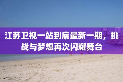 江蘇衛(wèi)視一站到底最新一期，挑戰(zhàn)與夢想再次閃耀舞臺