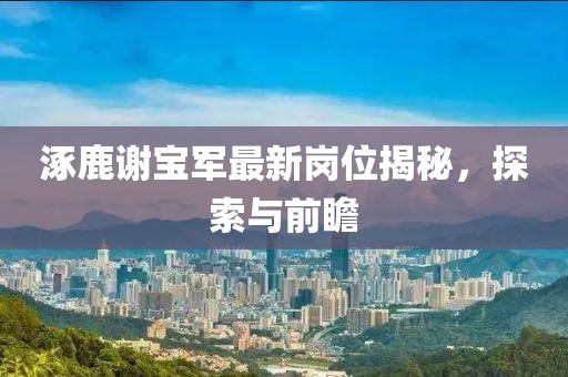 涿鹿謝寶軍最新崗位揭秘，探索與前瞻