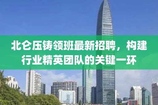 北侖壓鑄領(lǐng)班最新招聘，構(gòu)建行業(yè)精英團(tuán)隊(duì)的關(guān)鍵一環(huán)