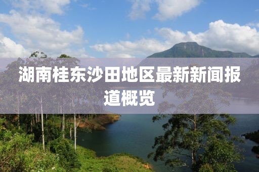 湖南桂東沙田地區(qū)最新新聞報道概覽