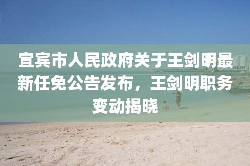 宜賓市人民政府關(guān)于王劍明最新任免公告發(fā)布，王劍明職務(wù)變動(dòng)揭曉