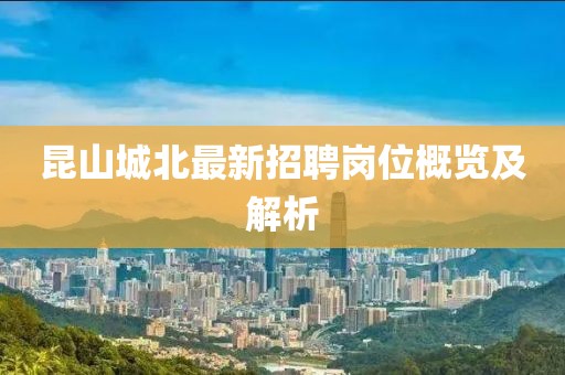 昆山城北最新招聘崗位概覽及解析