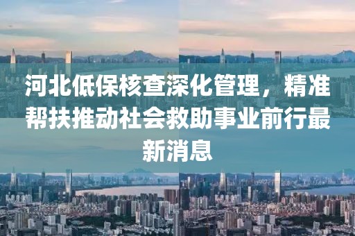 河北低保核查深化管理，精準(zhǔn)幫扶推動社會救助事業(yè)前行最新消息