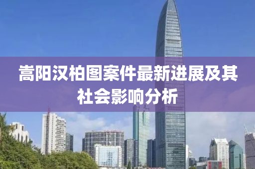 嵩陽漢柏圖案件最新進展及其社會影響分析
