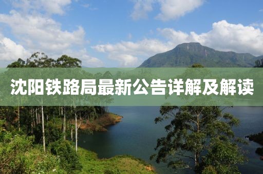 沈陽鐵路局最新公告詳解及解讀