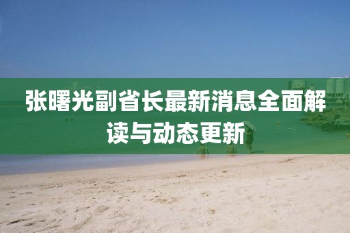 張曙光副省長最新消息全面解讀與動態(tài)更新