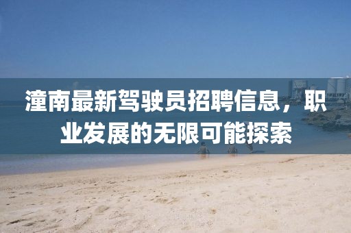 潼南最新駕駛員招聘信息，職業(yè)發(fā)展的無限可能探索